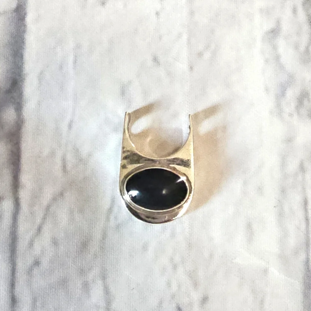 Sterling Silver 925 Genuine Oval Onyx Pendant - Picture 3 of 8